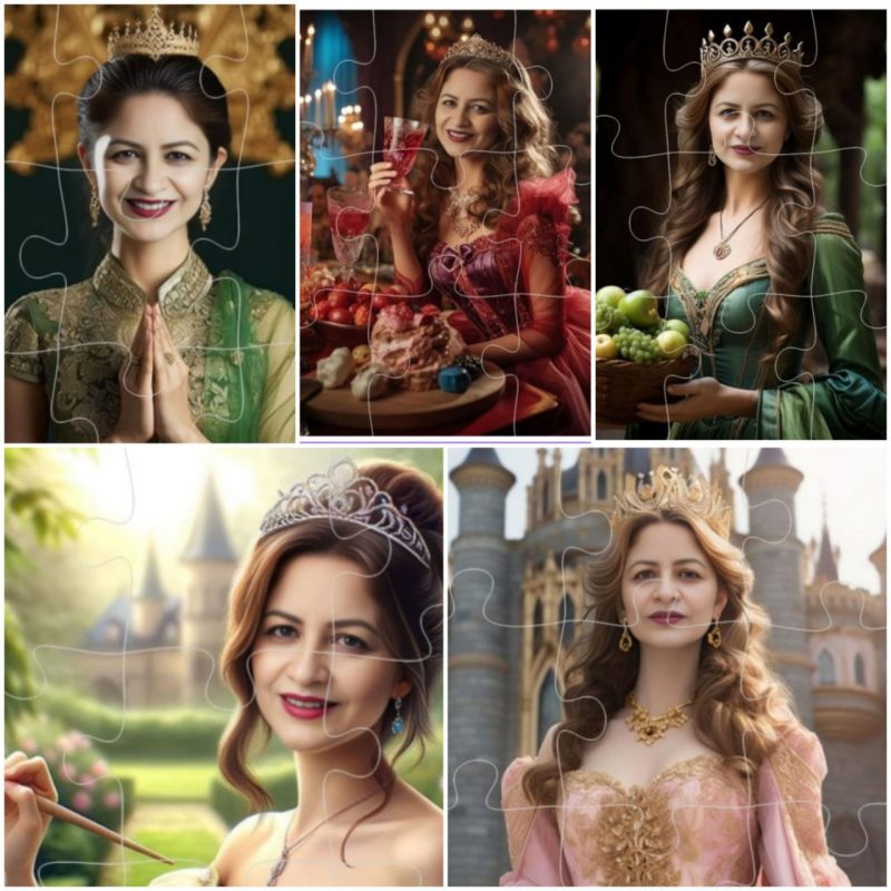 AI-generated portraits showcasing Lucy’s creative journey & unique artistic expression.